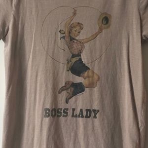 BOSS LADY Lucky Brand Cowgirl Cotton Tee